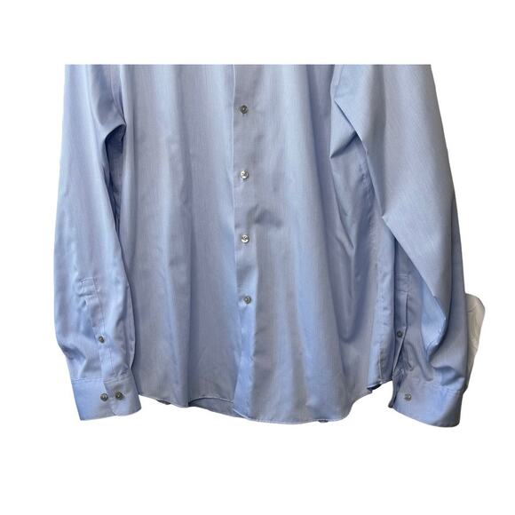 Calvin Klein Blue Regular Fit Performance Non-Iron Dress Shirt Men's 17 36/37 - Picture 3 of 5